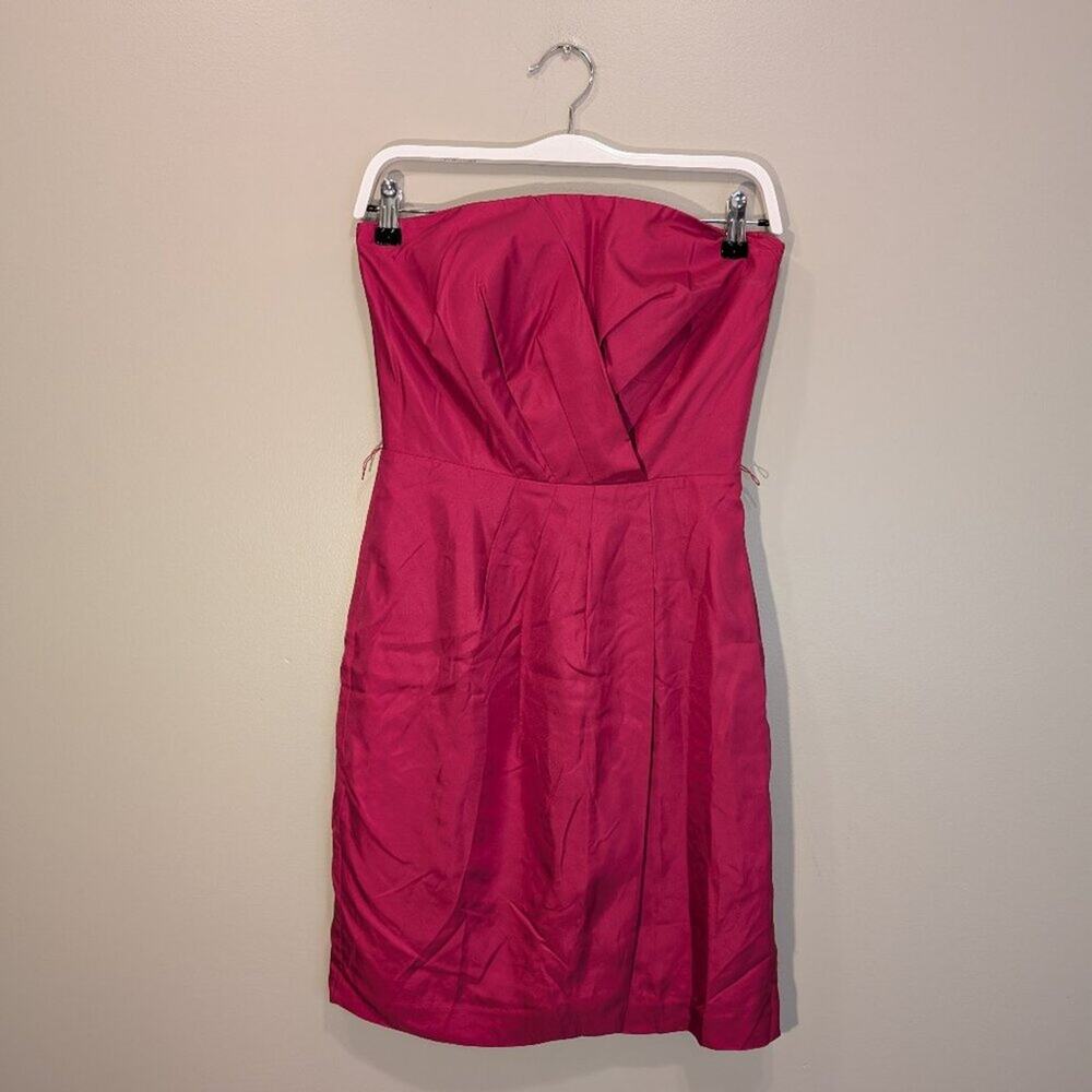 Banana Republic Silk Dress Millennial Mini Barbiecore Strapless Retro - Size 2